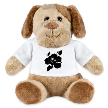 Fragmentierte schwarze Rose - MiniFeet® Hund Helge - Weiß - Vorne