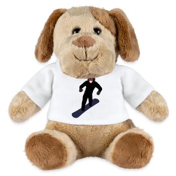 Dynamischer Snowboarder - MiniFeet® Hund Helge - Weiß - Vorne