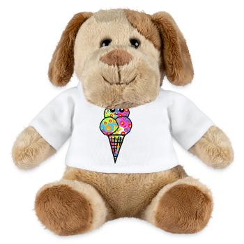 Glacée Blossom Colorée Glace Rétro années 60 - Chien en peluche Helge MiniFeet® - blanc - Devant