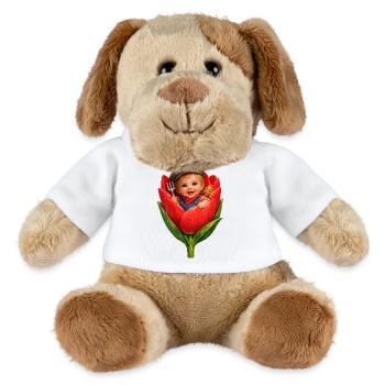 Bébé dans Tulip Bud - Chien en peluche Helge MiniFeet® - blanc - Devant
