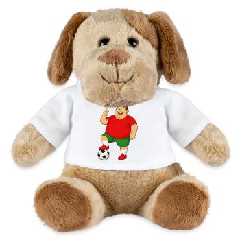 Fußballer lacht - MiniFeet® Hund Helge - Weiß - Vorne