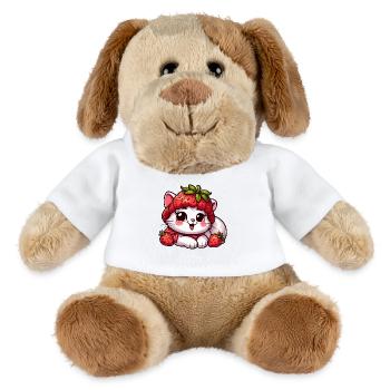Cute Cat Strawberry Whimsical Hat Fruity Summer - MiniFeet® Dog Helge - white - Front