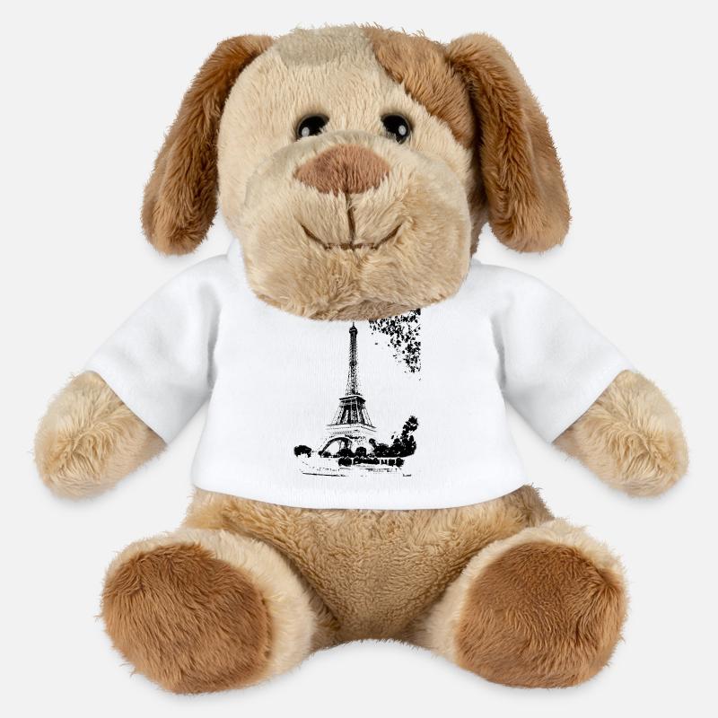 Tour Eiffel PARIS (Noir) - Chien en peluche Helge MiniFeet® - blanc