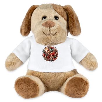 Illustration vibrante et dynamique inspirée de la nature - Chien en peluche Helge MiniFeet® - blanc - Devant