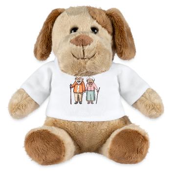 Two seniors of retirement age - MiniFeet® Dog Helge - white - Front