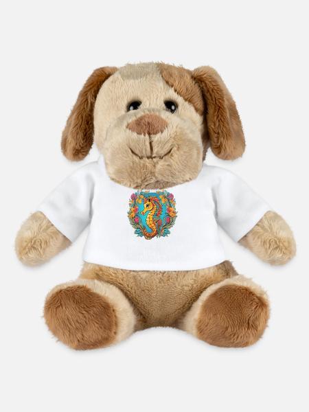 Hippocampe - Chien en peluche Helge MiniFeet® - blanc