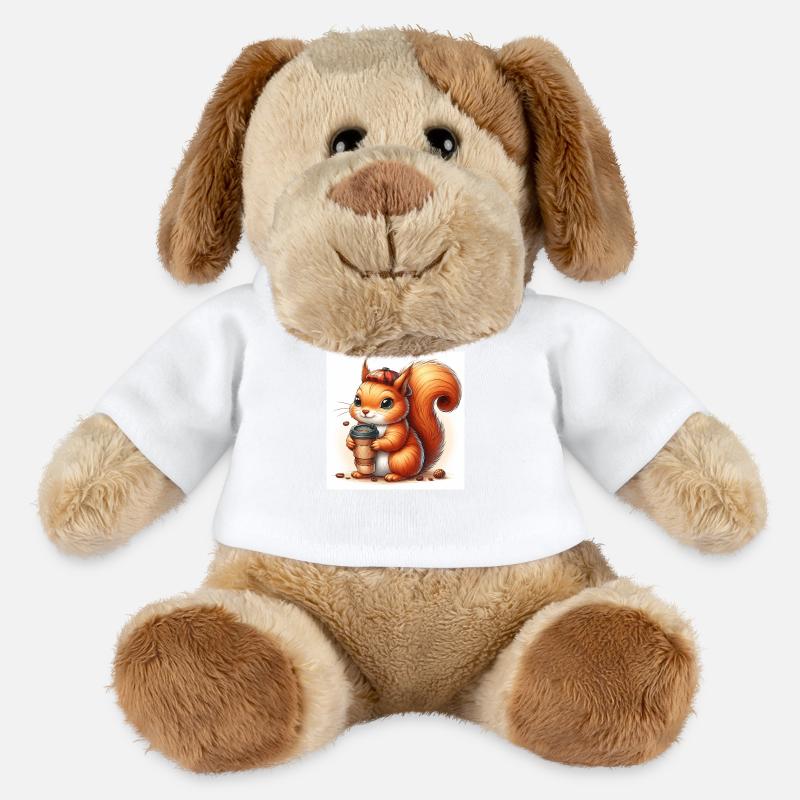 Squirrel with coffee to go - MiniFeet® Dog Helge - white