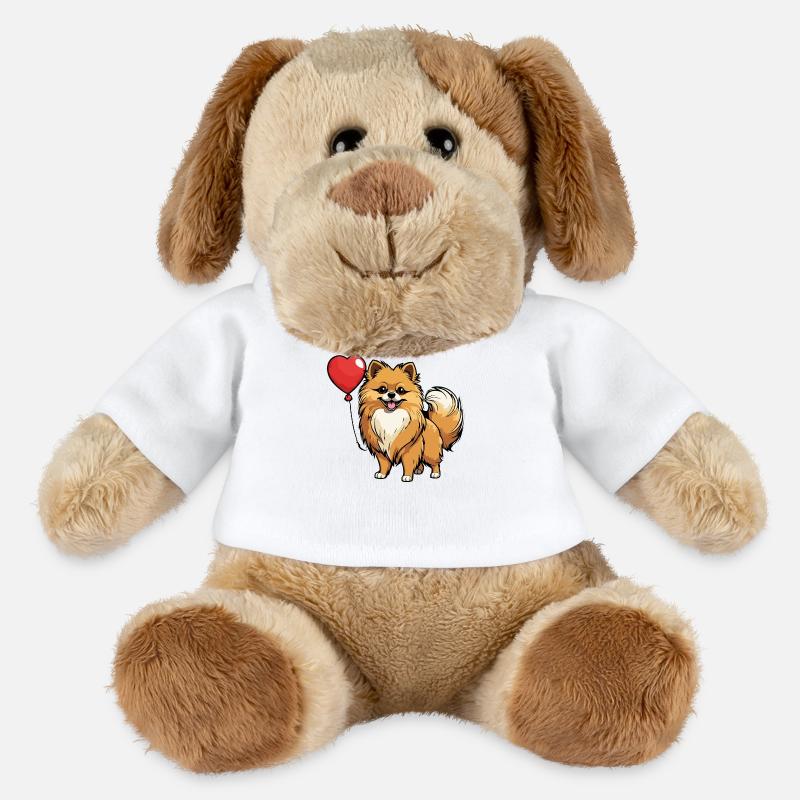 Zwergspitz Herz - Valentinstag - MiniFeet® Hund Helge - Weiß