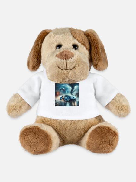 Voiture de sport - Chien en peluche Helge MiniFeet® - blanc