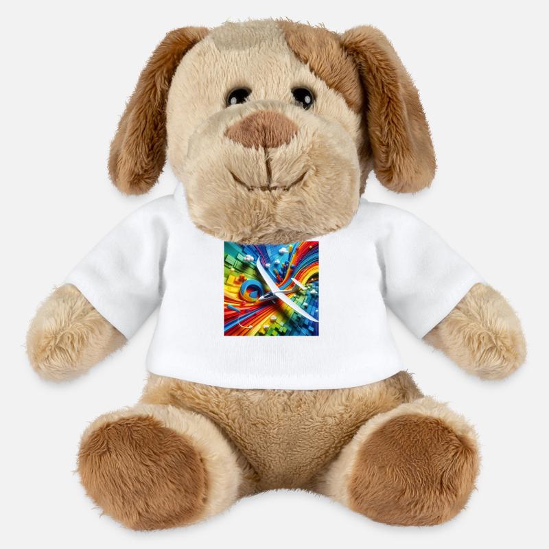 Modellflugzeug auf buntem Hintergrund - MiniFeet® Hund Helge - Weiß