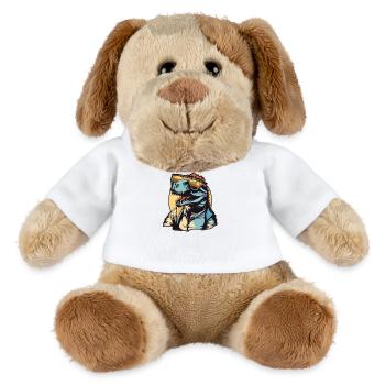 Dinosaurier Coolness: Dein Dino im Retro-Style - MiniFeet® Hund Helge - Weiß - Vorne