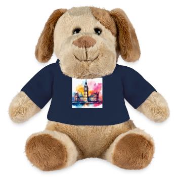 Big Ben Watercolour Splash Art - MiniFeet® Dog Helge - french navy - Front