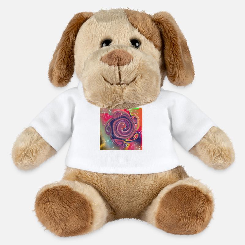 Motifs abstraits avec différentes couleurs - Chien en peluche Helge MiniFeet® - blanc