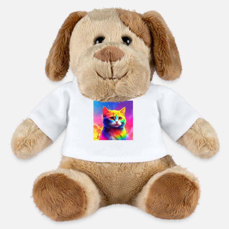 Cute rainbow coloured cat - MiniFeet® Dog Helge - white