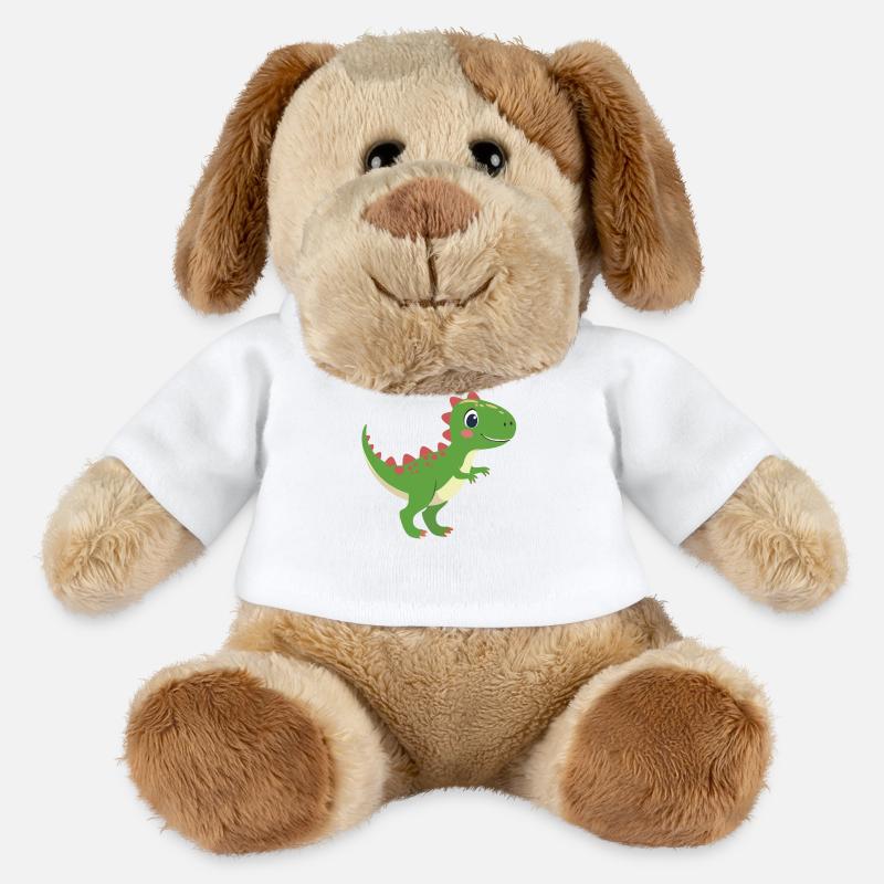 Düwex – The cool T-Rex with red spikes - MiniFeet® Dog Helge - white