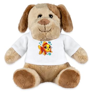 poisson rouge - Chien en peluche Helge MiniFeet® - blanc - Devant