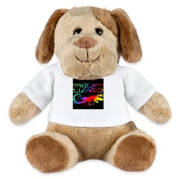 KICK LIZARD LOGO RAINBOW BLACK - MiniFeet® Dog Helge - white - Front