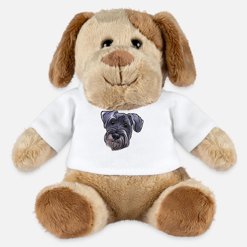 Mittelschnauzer Kopf im Comicstyle - MiniFeet® Hund Helge - Weiß