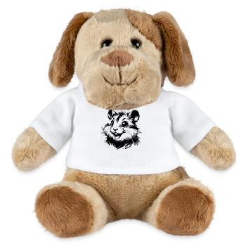 Tierisches Hamster Grinsen mit lebhaften Augen - MiniFeet® Hund Helge - Weiß - Vorne