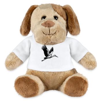 Élégant oiseau cigogne volant - Chien en peluche Helge MiniFeet® - blanc - Devant