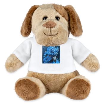 Blauer Hyazinth Papagei Kopf Portrait Südamerika - MiniFeet® Hund Helge - Weiß - Vorne