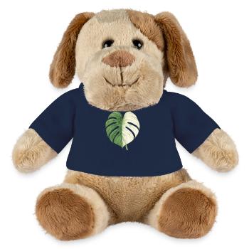 Monstera Albo – L’élégance en vert et blanc - Chien en peluche Helge MiniFeet® - bleu marine - Devant