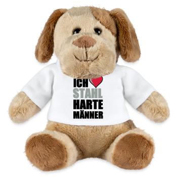 Stahlharte Männer Geschenk - MiniFeet® Hund Helge - Weiß - Vorne