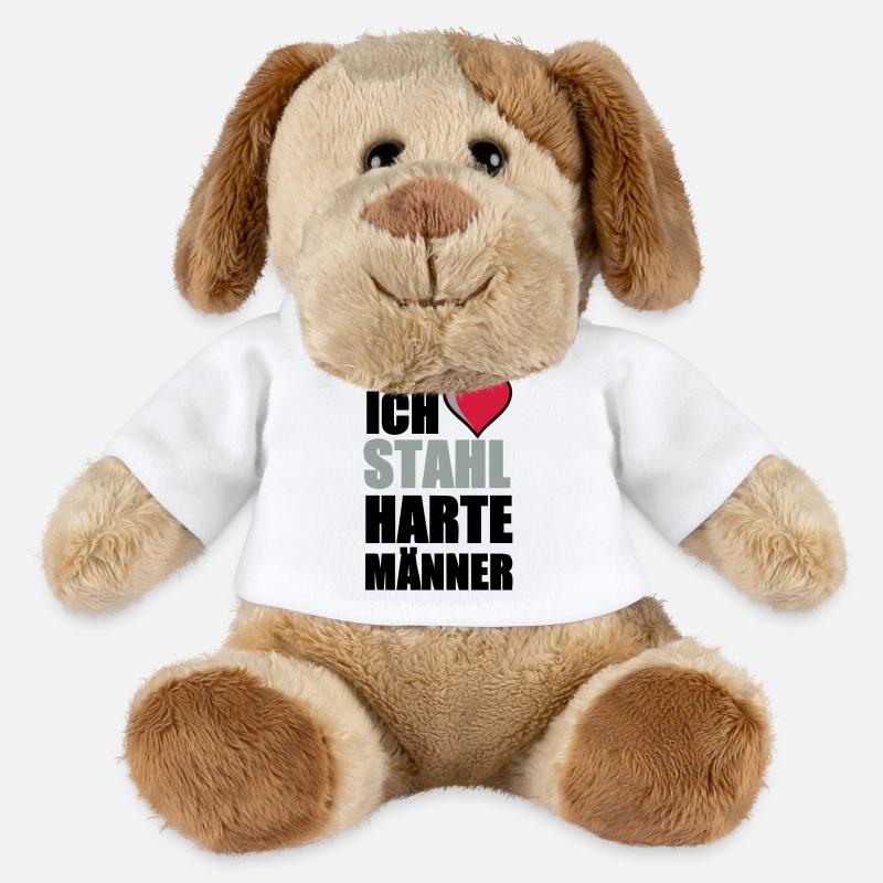Stahlharte Männer Geschenk - MiniFeet® Hund Helge - Weiß