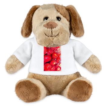Frische Erdbeeren Erdbeerposter - MiniFeet® Hund Helge - Weiß - Vorne