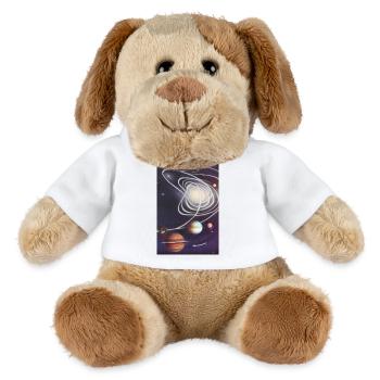 Espace et planètes - Chien en peluche Helge MiniFeet® - blanc - Devant
