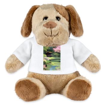 Jardin zen chinois - Chien en peluche Helge MiniFeet® - blanc - Devant