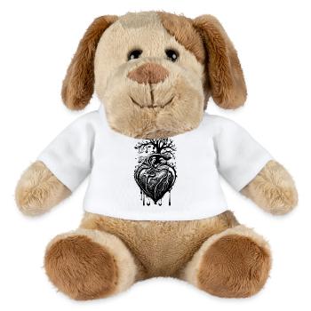 Herz mit Wurzeln und Ästen - MiniFeet® Hund Helge - Weiß - Vorne