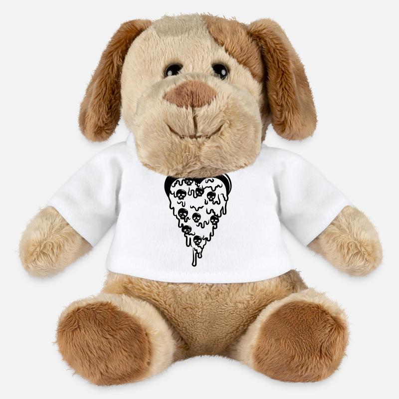 Pizza des crânes - Chien en peluche Helge MiniFeet® - blanc