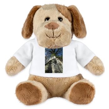 contre-plongée arbre, écorce grise - Chien en peluche Helge MiniFeet® - blanc - Devant