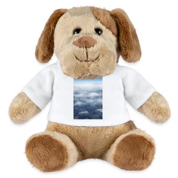 Formations nuageuses et Alpes près de la Zugspitze - Chien en peluche Helge MiniFeet® - blanc - Devant