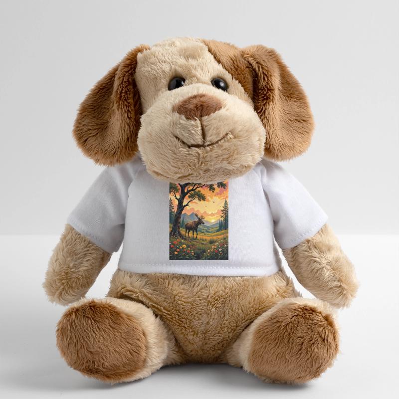 Bilderlandschaft mit Elch. MiniFeet® Hund Helge