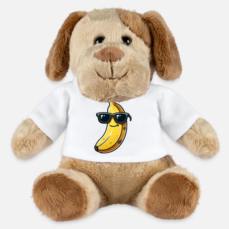 banane sonnenbrille comic - MiniFeet® Hund Helge - Weiß