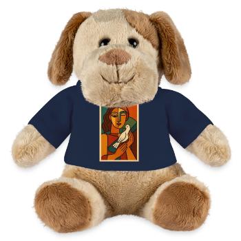 Peaceful Soul – Kubismus trifft Retro-Kunst - MiniFeet® Hund Helge - French Navy - Vorne