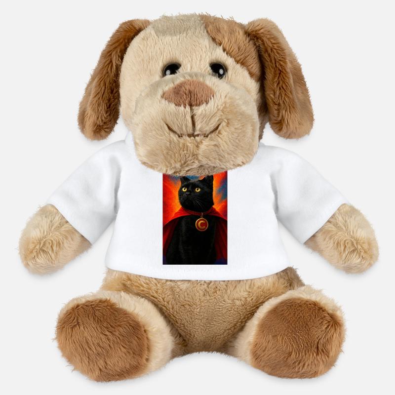 Superhelden-Cat mit Goldmedaillon - MiniFeet® Hund Helge - Weiß