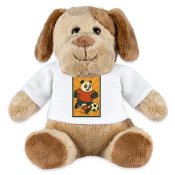 Dynamischer Fußballpanda - MiniFeet® Hund Helge - Weiß - Vorne