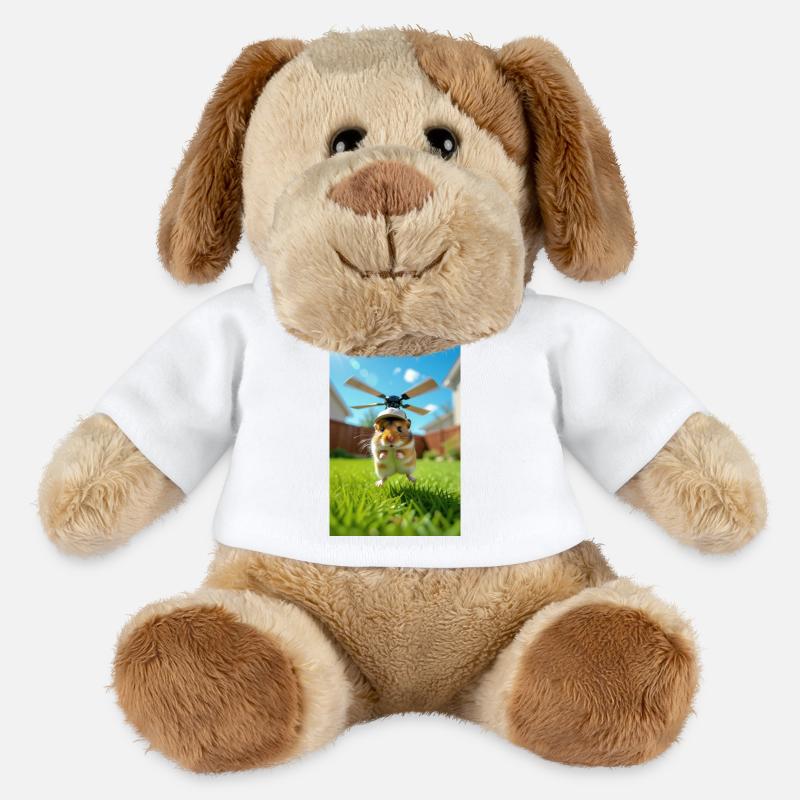 Hamsterpilot im Hubschrauber - MiniFeet® Hund Helge - Weiß