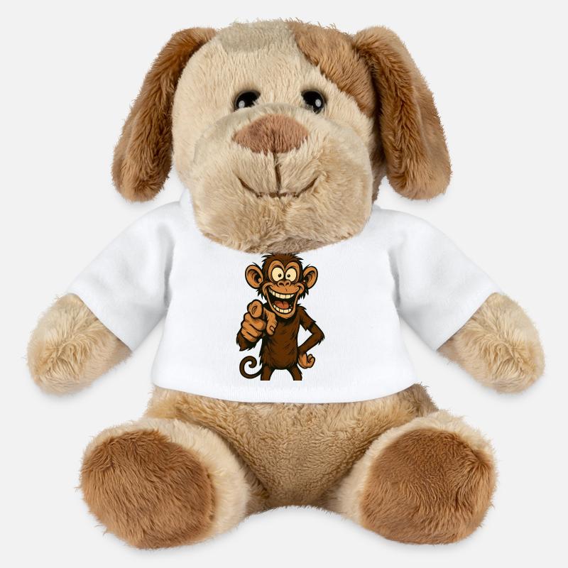 Playful monkey with a smile - MiniFeet® Dog Helge - white