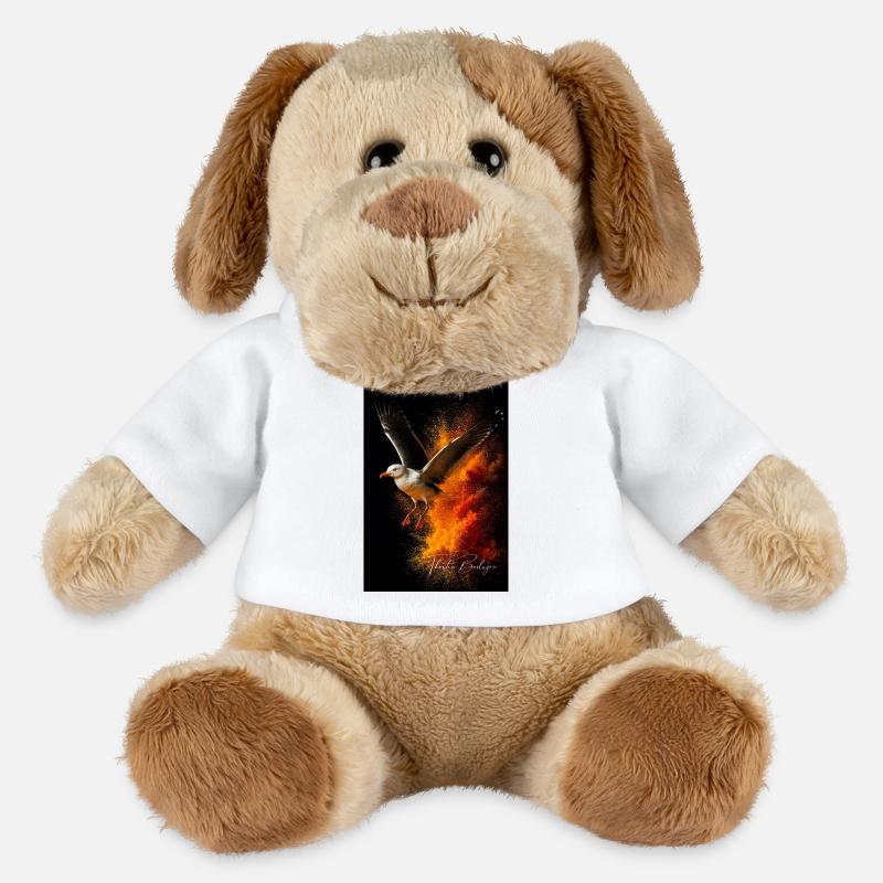 Möwenflug vor Feuerstaub - MiniFeet® Hund Helge - Weiß