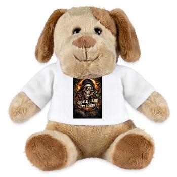 Hustle Hard oder Stay Broke - MiniFeet® Hund Helge - Weiß - Vorne