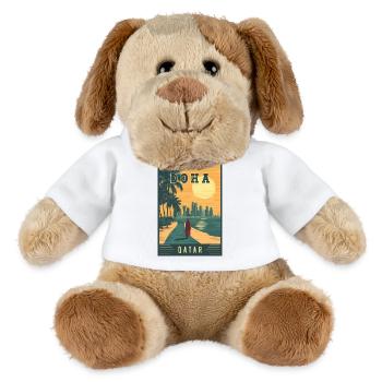 Discover Desert City Skyline of Doha in Qatar - MiniFeet® Dog Helge - white - Front