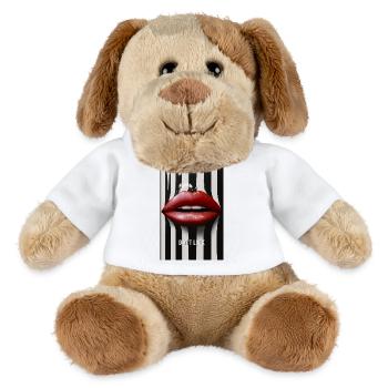 Don't Look Lips Statement Design - MiniFeet® Dog Helge - white - Front