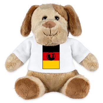 Flaggenkunst: Adler über Deutschland - MiniFeet® Hund Helge - Weiß - Vorne