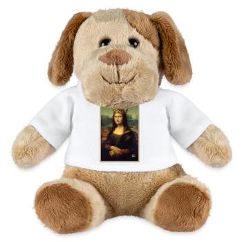 Krönte Mona Lisa, Königin der Museen - MiniFeet® Hund Helge - Weiß - Vorne
