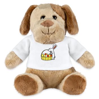 Hase Korb Ostereier suchen Osterhase bunte Eier - MiniFeet® Hund Helge - Weiß - Vorne