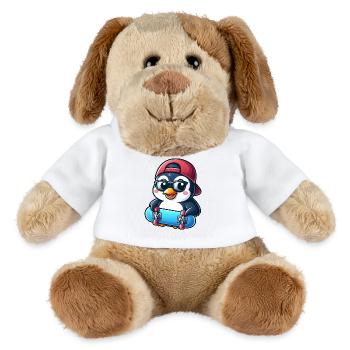 Lustiger Pinguin Skateboard Comic Cartoon Skate - MiniFeet® Hund Helge - Weiß - Vorne